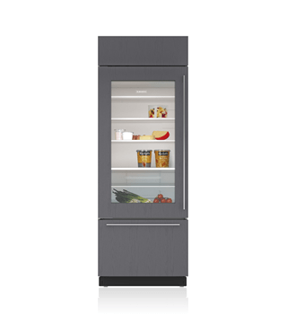 Sub-Zero Cl&#225;sico Refrigerador Arriba / Congelador Abajo con puerta de cristal de 30&quot; - Panelable BI-30UG/O