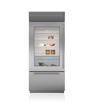 Sub-Zero Refrigerador arriba congelador abajo con puerta de cristal Cl&#225;sico de 36&quot; BI-36UG/S