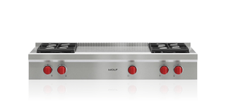 Wolf Estufa con quemadores sellados de 48” - 4 quemadores y encimera francesa SRT484F
