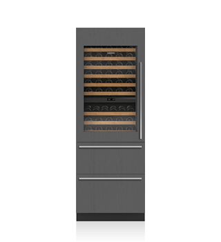 Sub-Zero 30&quot; Designer Wine Storage with Refrigerator Drawers - Panel Ready DET3050WR