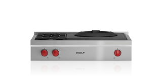 Wolf Estufa con quemadores sellados de 36” - 2 quemadores y quemador para wok SRT362W