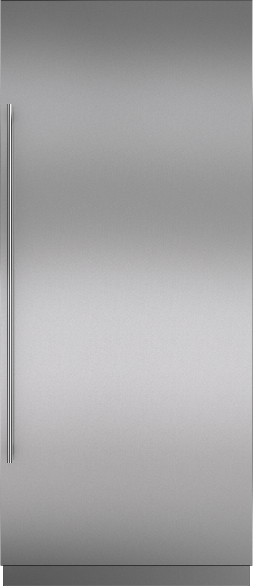 Panel de puerta de acero inoxidable con manija tubular y zócalo de 4
