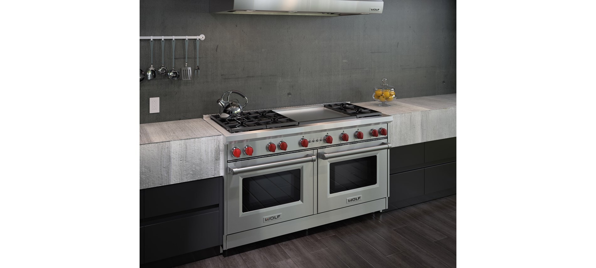 Estufa de Gas de 60" 6 quemadores y doble comal infrarrojo GR606DG