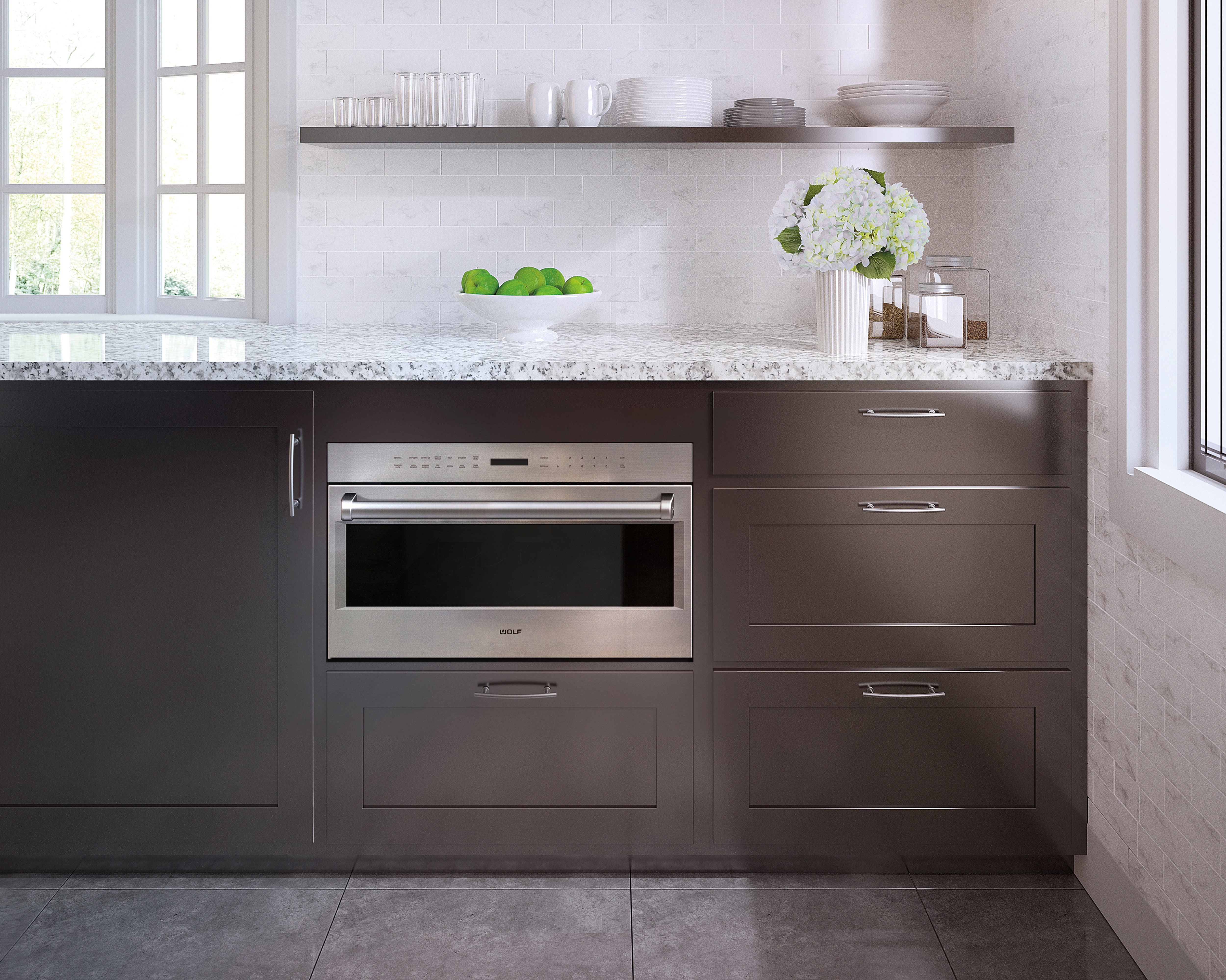 Horno de microondas con puerta abatible profesional de la serie E de 30