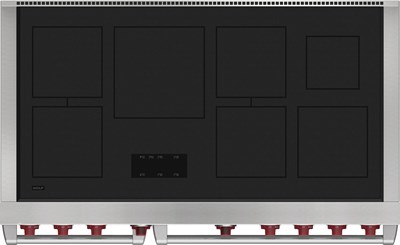 Top down view of the rangetop on the Wolf 48" Professional Induction Range - IR48751/S/P.