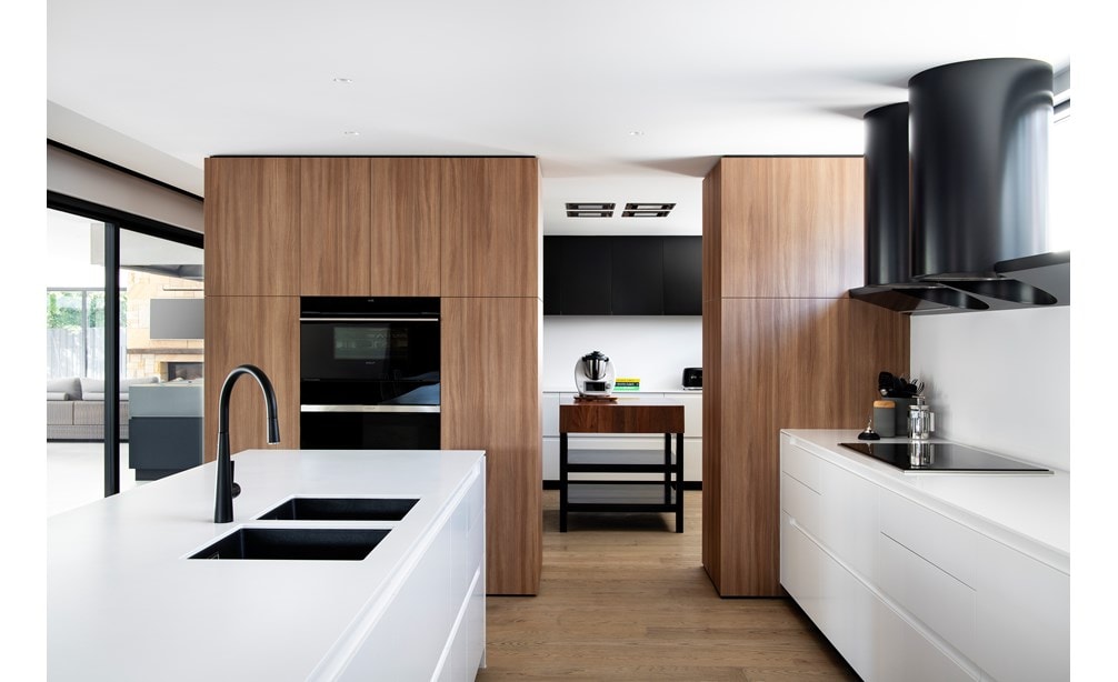 Sub-Zero, Wolf, and Cove 2019-2021 KDC Finalist Canberra featuring ICBIC-30FI 30" All Freezer Column with Ice Maker, ICBIT-30RID 30" All Refrigerator with Internal Dispenser, ICBBW-30 30" Built-In Column Panel Ready, ICBCI365C 36" Contemporary Cooktop, ICBSO30CM/S 30" Contemporary Single Oven and ICBSPO30PM/S/PH 30" M Series Professional Speed Oven