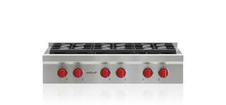 Estufa con quemadores sellados de 36” - 6 quemadores