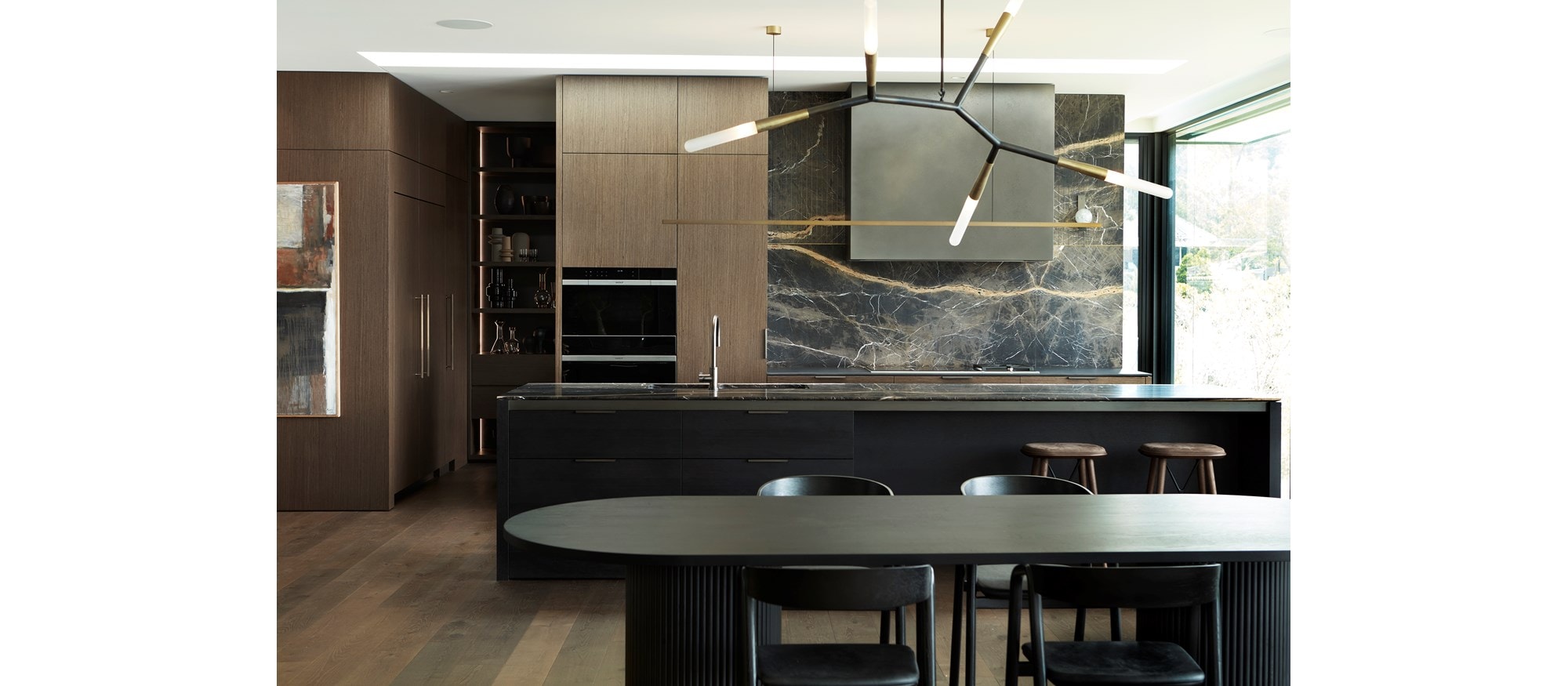 Sub-Zero, Wolf, and Cove 2019-2021 KDC Finalist Bay House featuring ICBIC-30FI 30" All Freezer Column with Ice Maker, ICBIC-36RID 30" All Refrigerator Column with Internal Dispenser, ICBCI304TF 30" Transitional Cooktop, ICBCSO30CM/B/TH 30" M Series Contemporary, ICBSO30CM/B 30" Contemporary Single Oven and ICBGM15TF/S 15" Transitional Grill