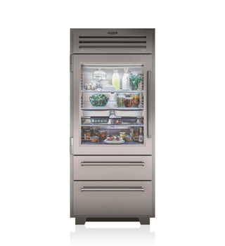 Refrigerador/congelador PRO de 36" con puerta de vidrio