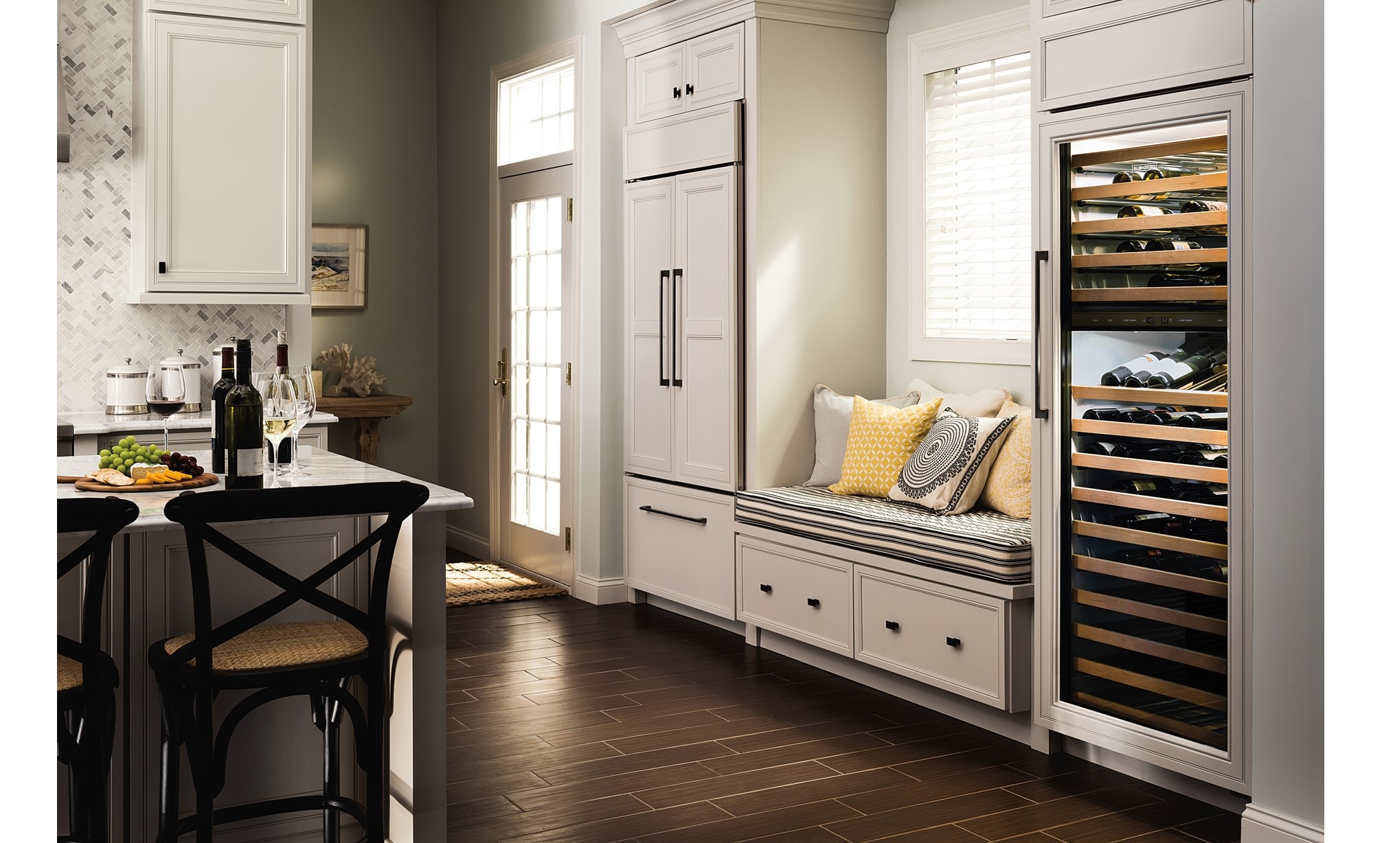 Sub-Zero 42" Classic French Door Refrigerator Freezer (BI-42UFD/O) featuring door panels designed to blend with surrounding cabinetry.