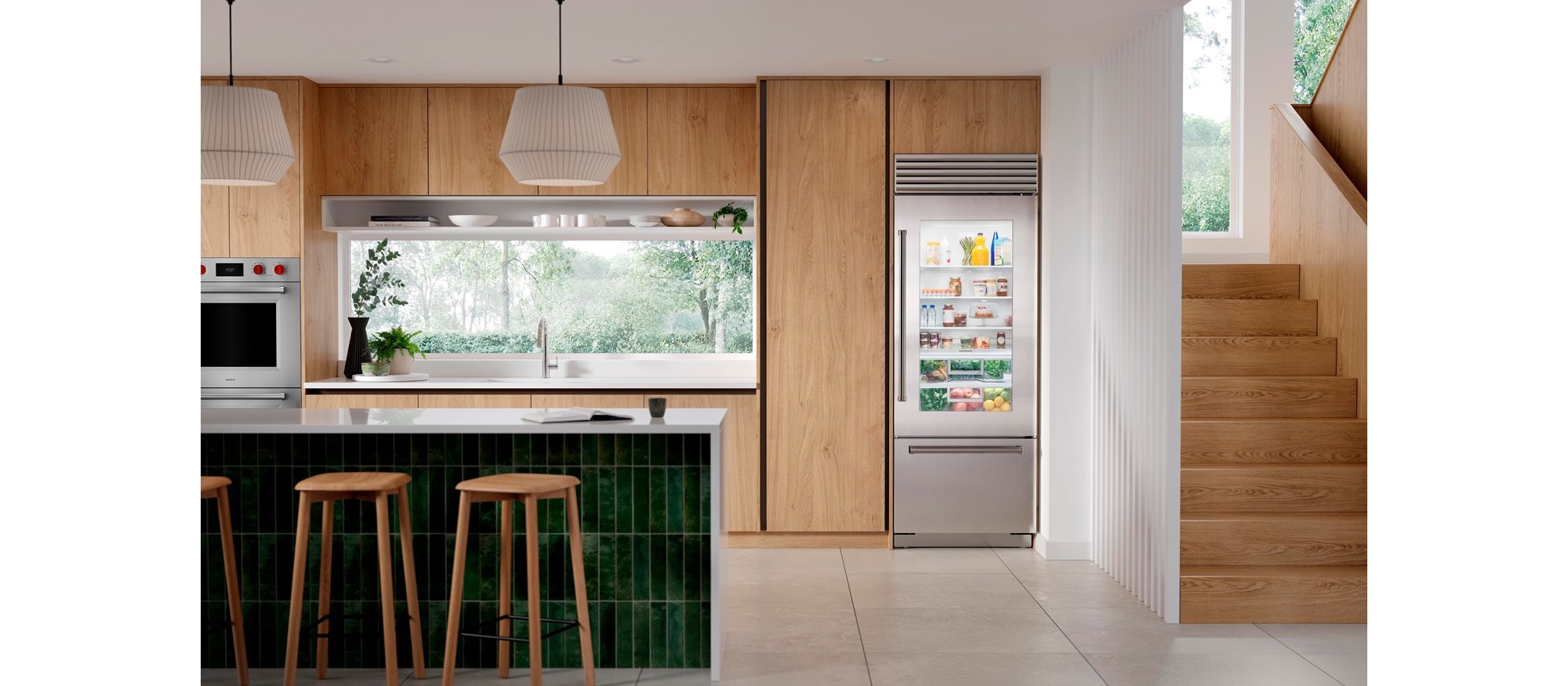 Congelador/refrigerador bajo y sobre mostrador de 30” Classic Sub-Zero con puerta de vidrio (CL3050UG/S)