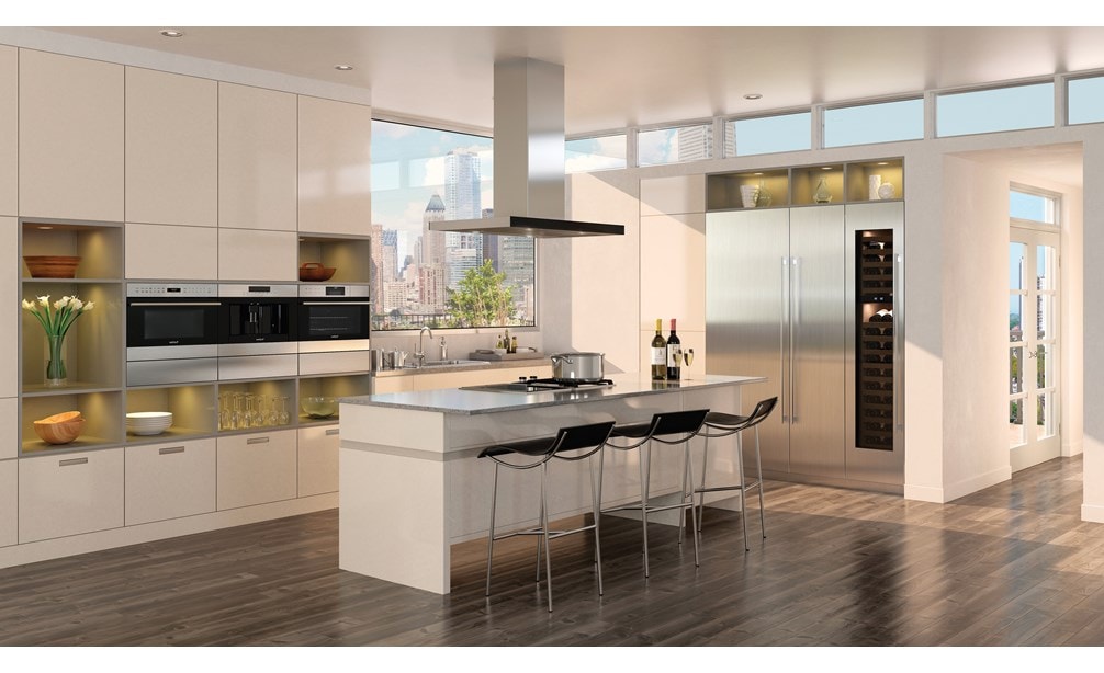 Columna refrigeradora completa Designer de 30" Sub-Zero (IC-30RID) con columna congelador completo Designer de 18" (IC-18FI)