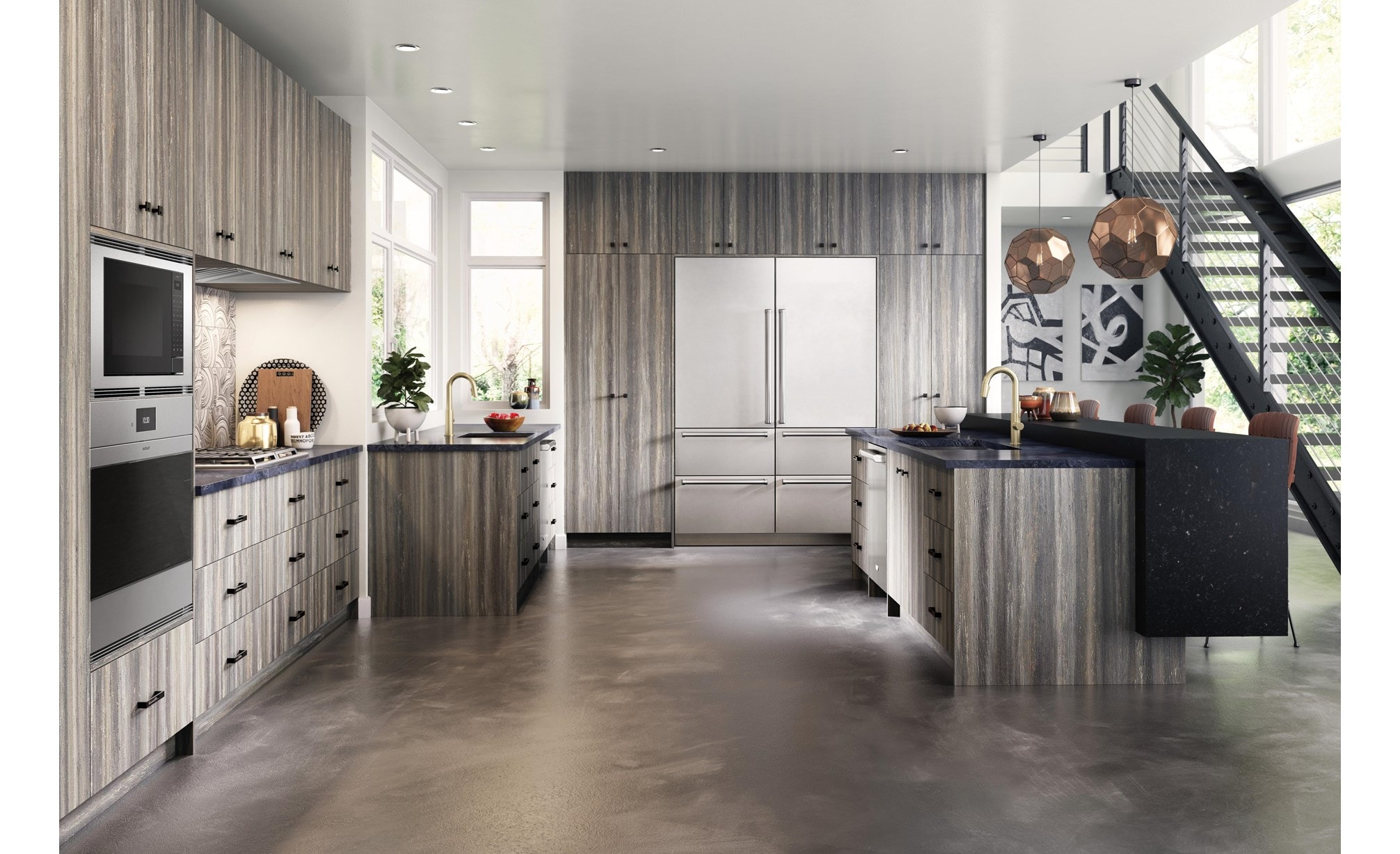 Refrigerador/congelador alto Designer de 30" Sub-Zero (IT-30CIID) X 2 con conservador de vino de 30" Sub-Zero con cajones (IW-30R)