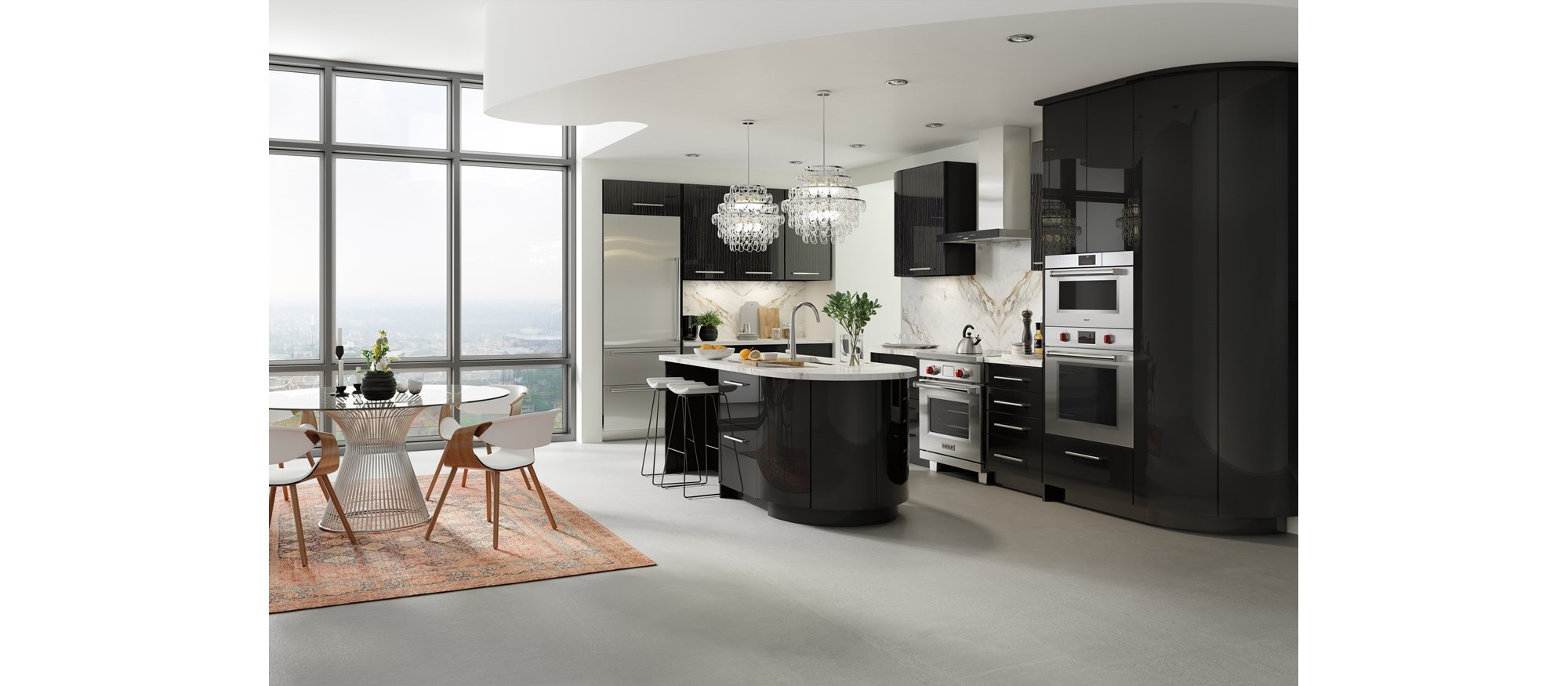 Sub-Zero 30" Designer Over and Under Refrigerator Freezer (IT-30CIID) with Wolf 30" M Series Professional Convection Steam Oven (CSO30PM/S/PH)