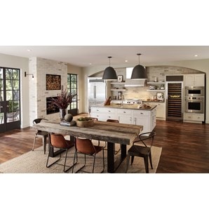 Refrigerador congelador PRO de 48" Sub-Zero con máquina de hacer hielo (648PRO) y columna conservadora de vino de 30" Sub-Zero Classic (BW-30/S) 