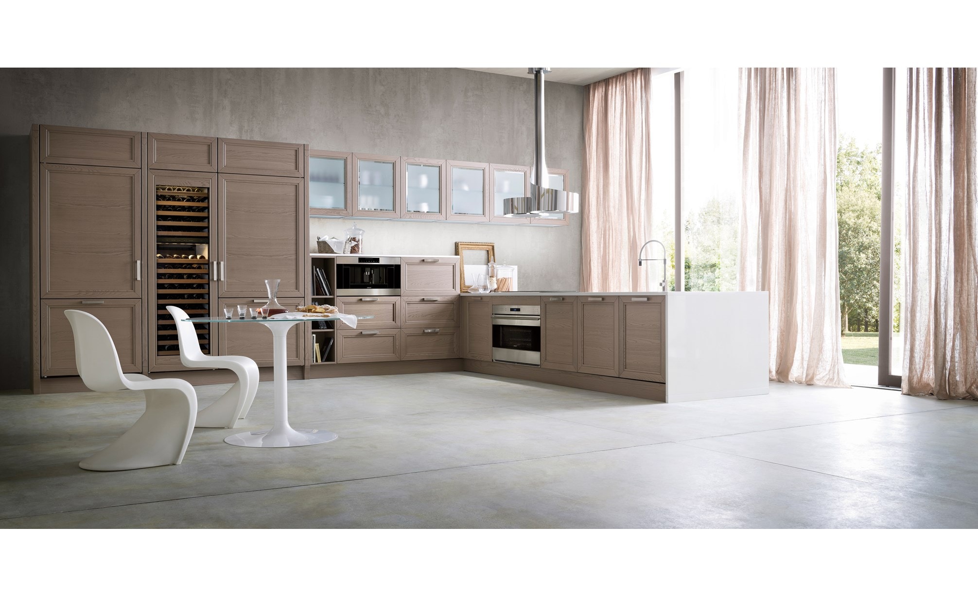 Conservador de vino superpuesto de 30" (BW-30/O) combinado con refrigerador/congelador de puerta francesa de 36" Classic con dispensador interno (BI-36UFDID/O)