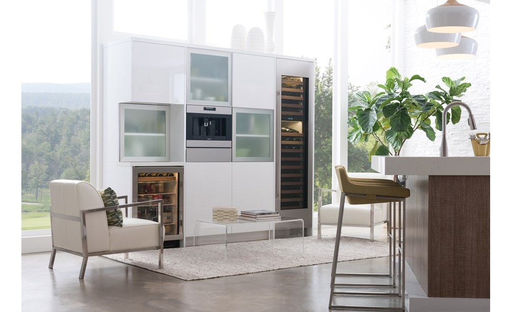 Sub-Zero 24" Wine Storage (IW-24) shown with Sub-Zero 24" Undercounter Beverage Center (UC-24BG/S) 