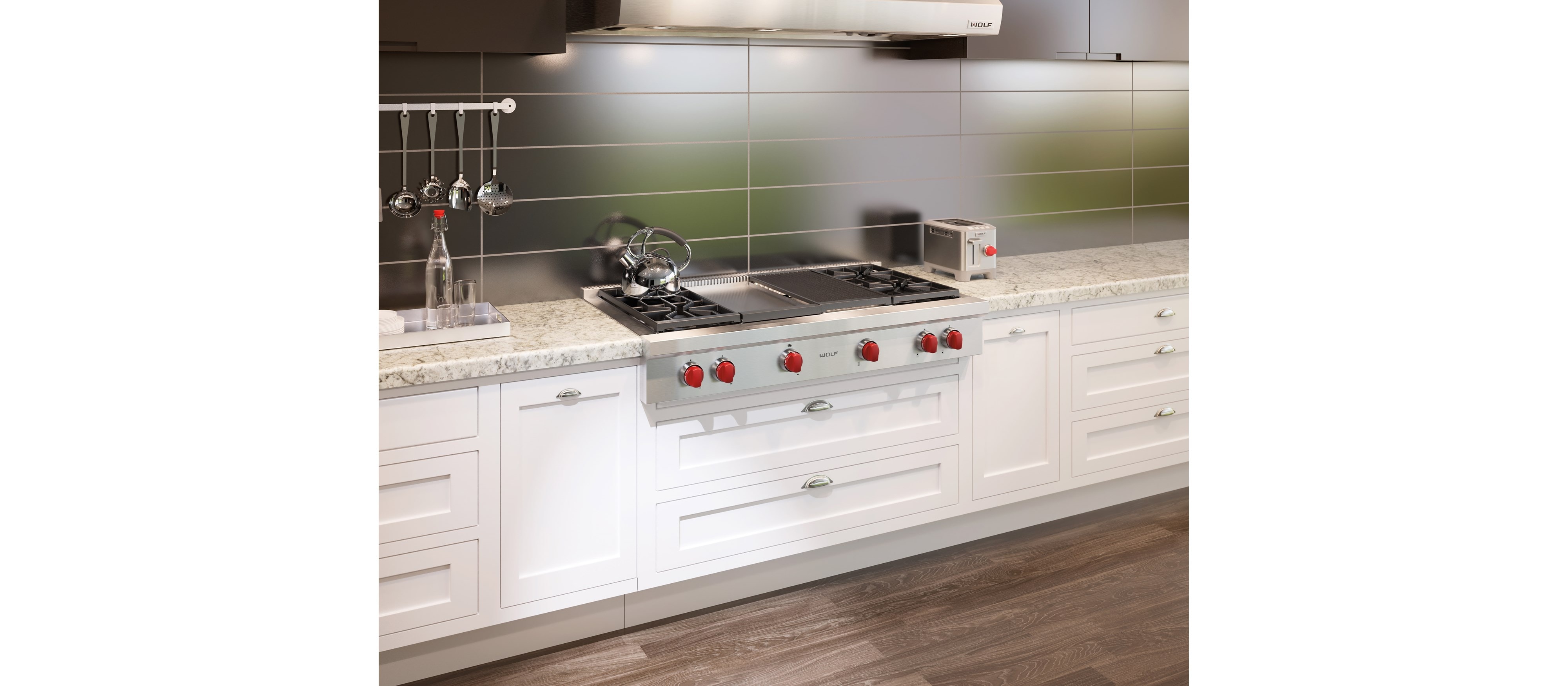 Estufa con quemadores sellados de 48" Wolf - 4 quemadores y asadora y plancha infrarrojas (SRT484CG)