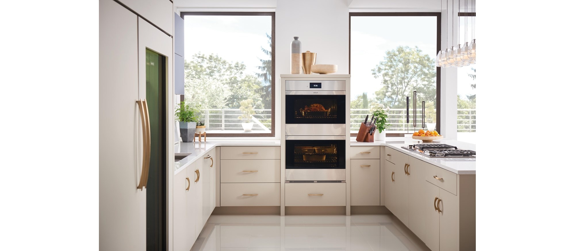 Horno doble contemporáneo de acero inoxidable de la serie M de 30" Wolf (DO30CM/S)