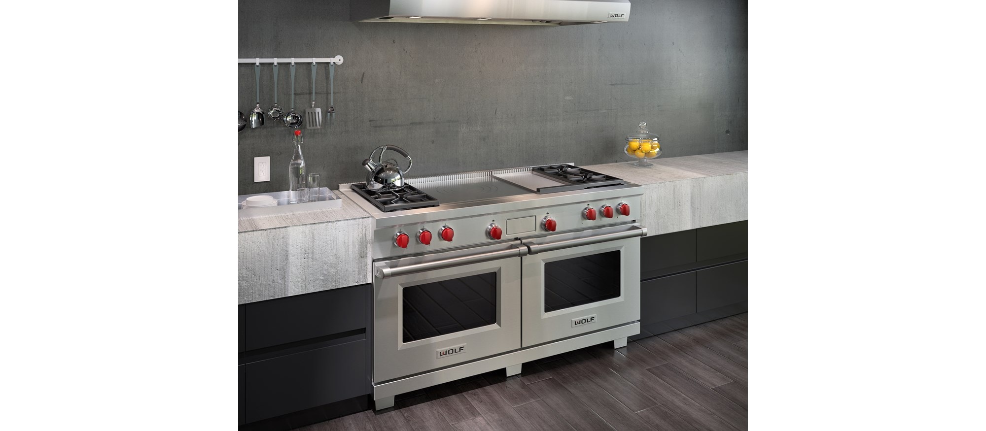  Wolf 60" Dual Fuel Range 4 Burner Infrared Griddle French Top (DF604GF)