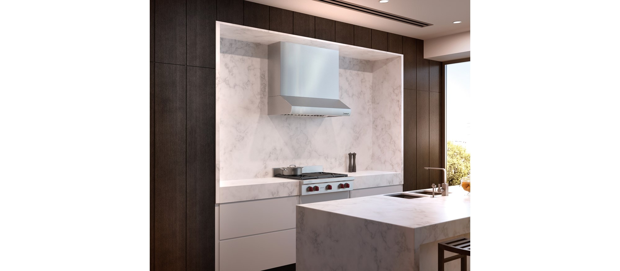 Campana extractora de pared de perfil bajo de 42" Wolf (PW422210)