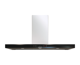 Wolf Campana extractora de placa de cocción de pared de 45" - Negro VW45B