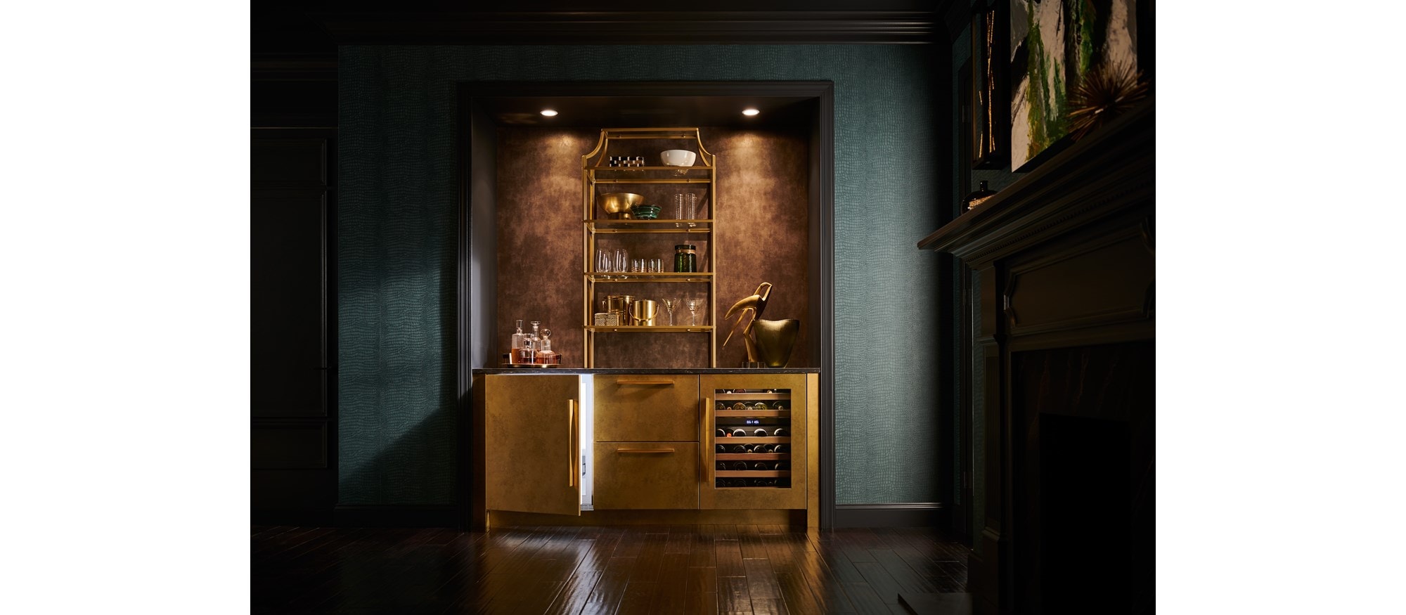 Refrigerador/congelador de 24" Sub-Zero bajo mostrador con máquina para hacer hielo Designer (DEU2450CI)