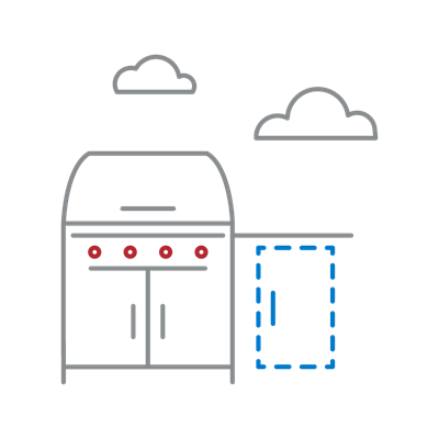 A complete outdoor kitchen