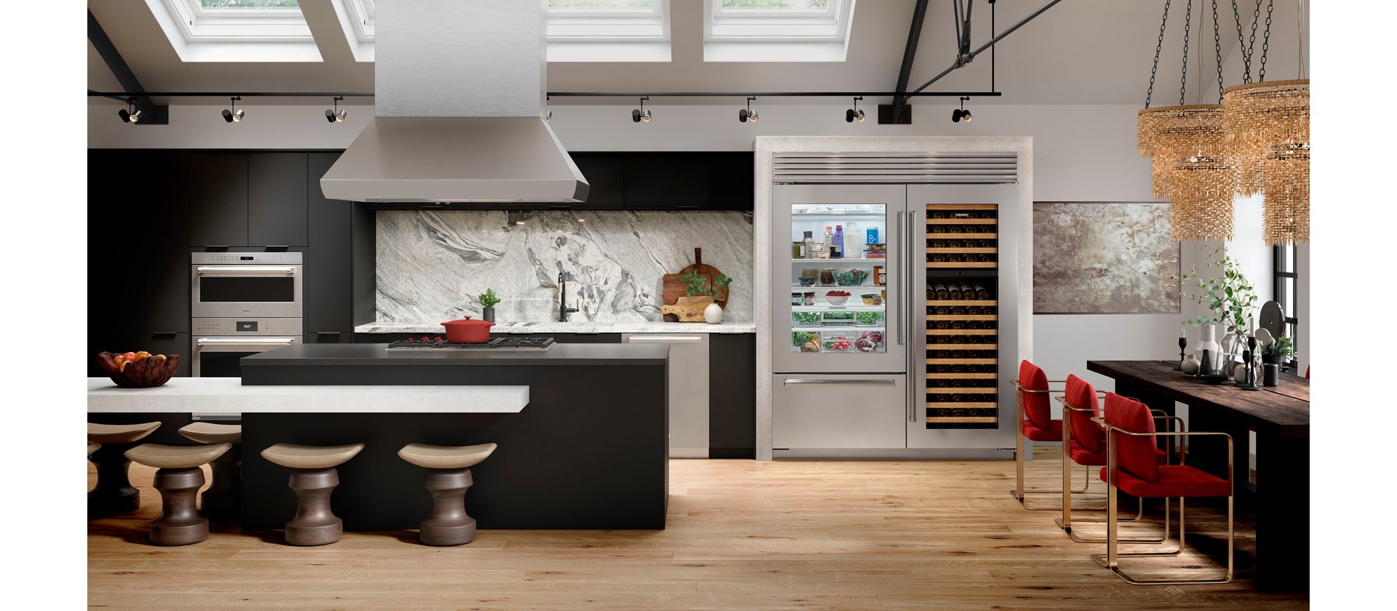 Sub-Zero 36" Classic Over-and-Under Refrigerator/Freezer with Glass Door (CL3650UG/S)