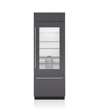 Sub-Zero Refrigerador/Congelador clásico de 30" con puerta de cristal: Compatible con paneles CL3050UG/O