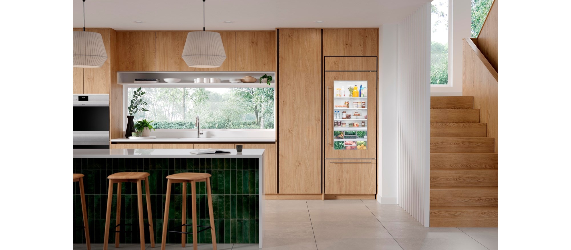 Congelador/refrigerador bajo y sobre mostrador de 30” Classic Sub-Zero con puerta de vidrio compatible con paneles (CL3050UG/O)