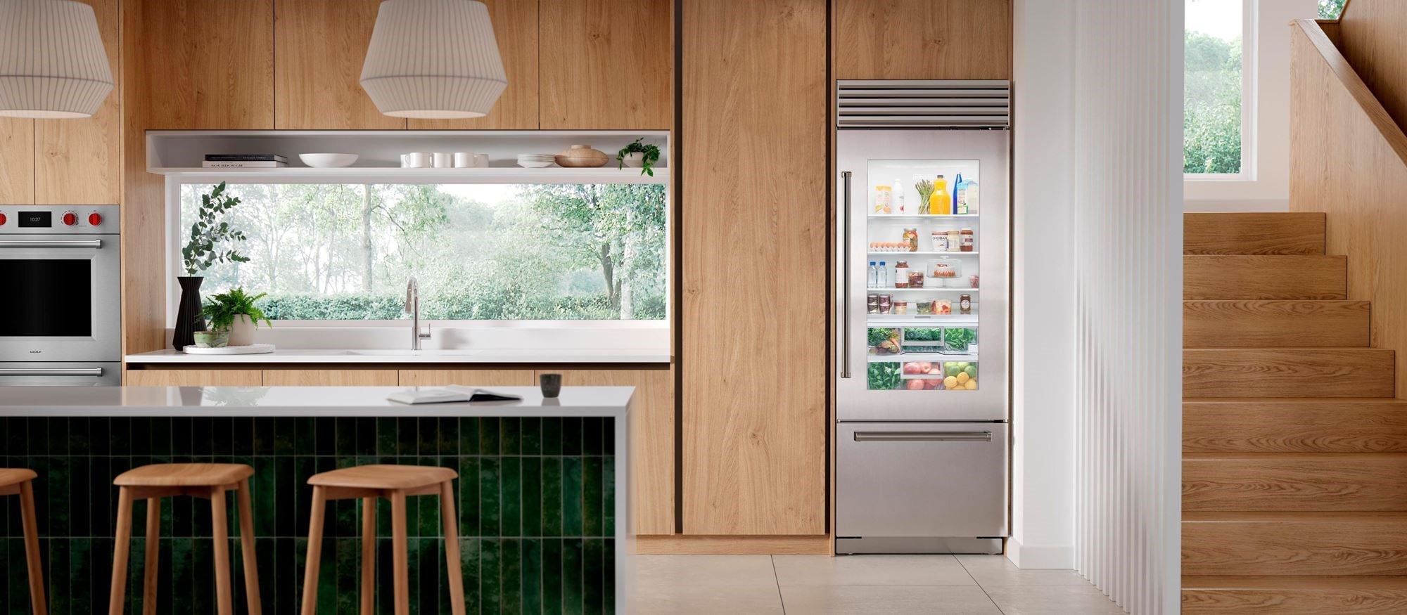 Congelador/refrigerador bajo y sobre mostrador de 30” Classic Sub-Zero con puerta de vidrio (CL3050UG/S)