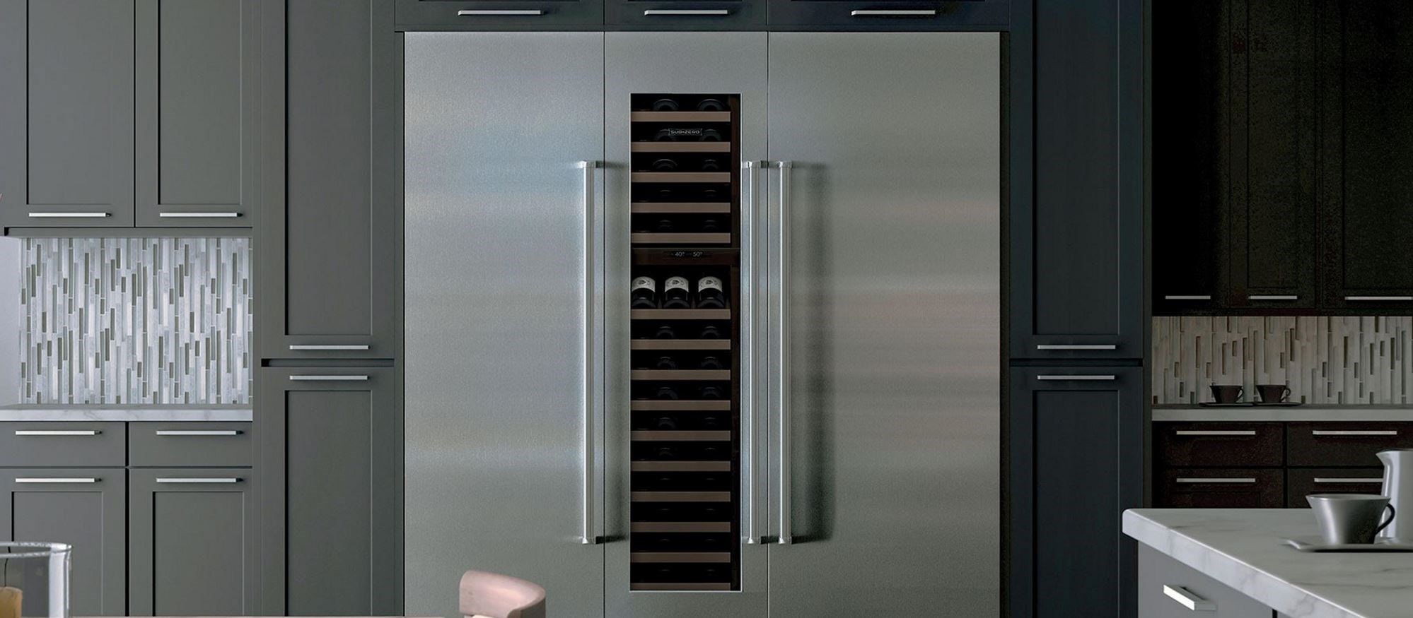 Columna refrigeradora de 30" Sub-Zero con dispensador interno (DEC3050RID)