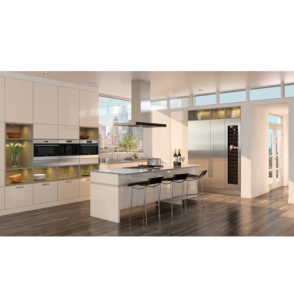 Columna refrigeradora completa Designer de 30" Sub-Zero (IC-30RID) con columna congelador completo Designer de 18" (IC-18FI)