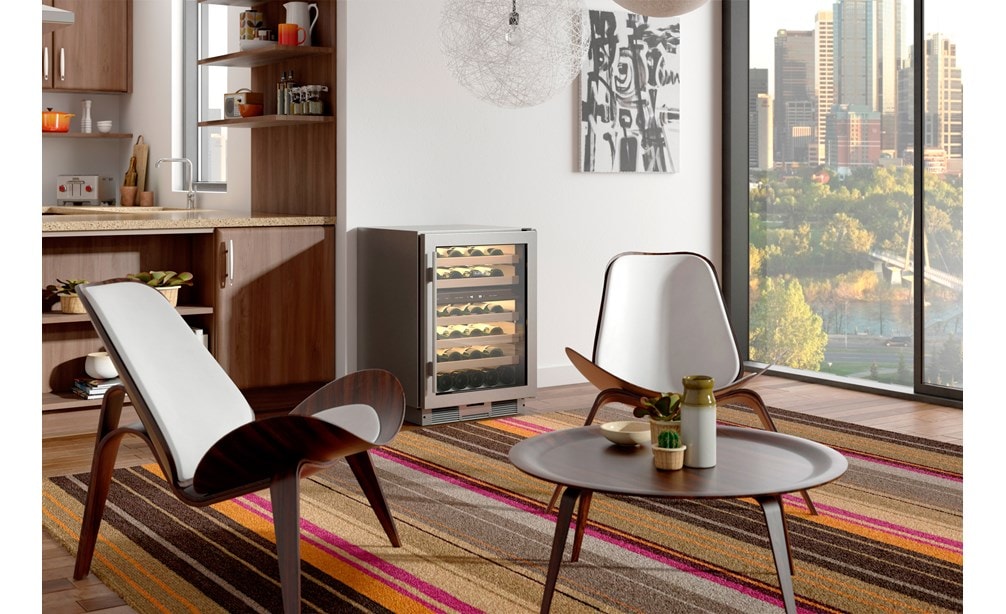 The Sub-Zero 24" Freestanding Undercounter Wine (UW-24FS/S) adds elegance to any room with a clean contemporary look and feel.