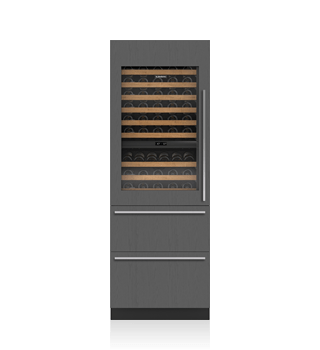 Sub-Zero Conservador de vinos Designer de 30" con cajones para refrigerador - Compatible con panel DET3050WR