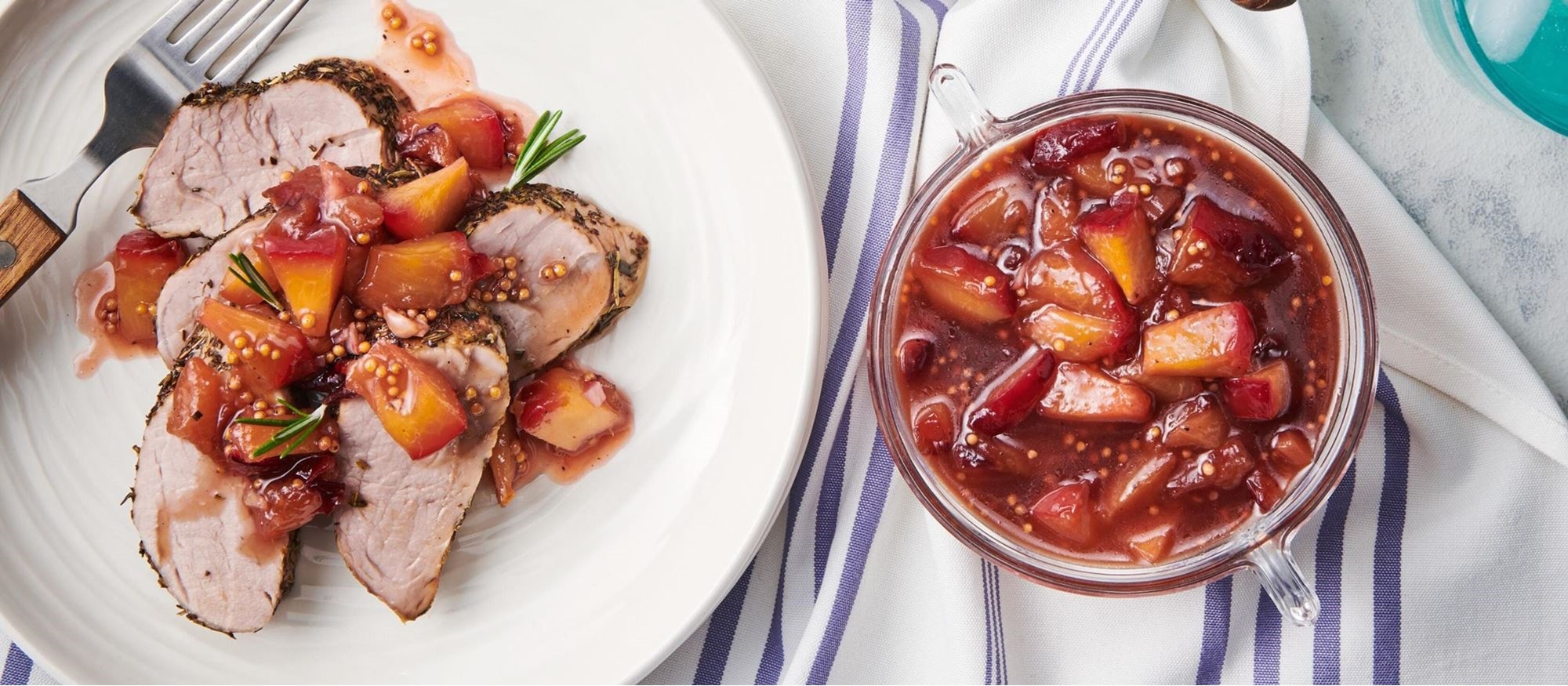 Lomo de puerco en chutney de ciruela