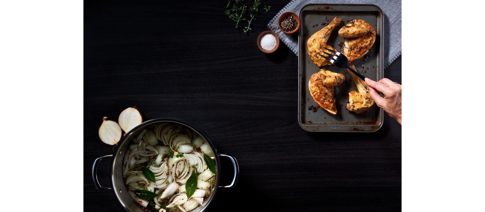 Fácil y deliciosa receta de pollo rostizado en escabeche con la configuración del modo Gourmet de su horno Wolf