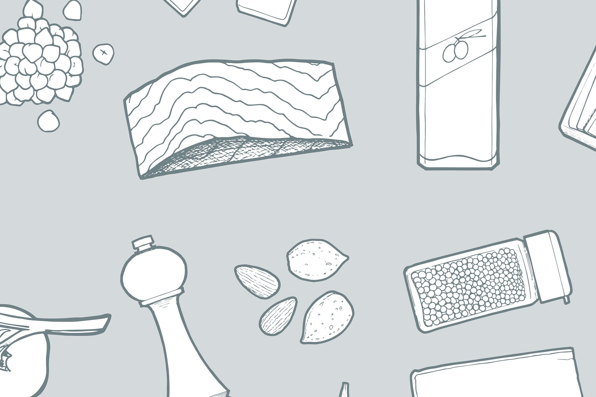 Langosta asada con verduras