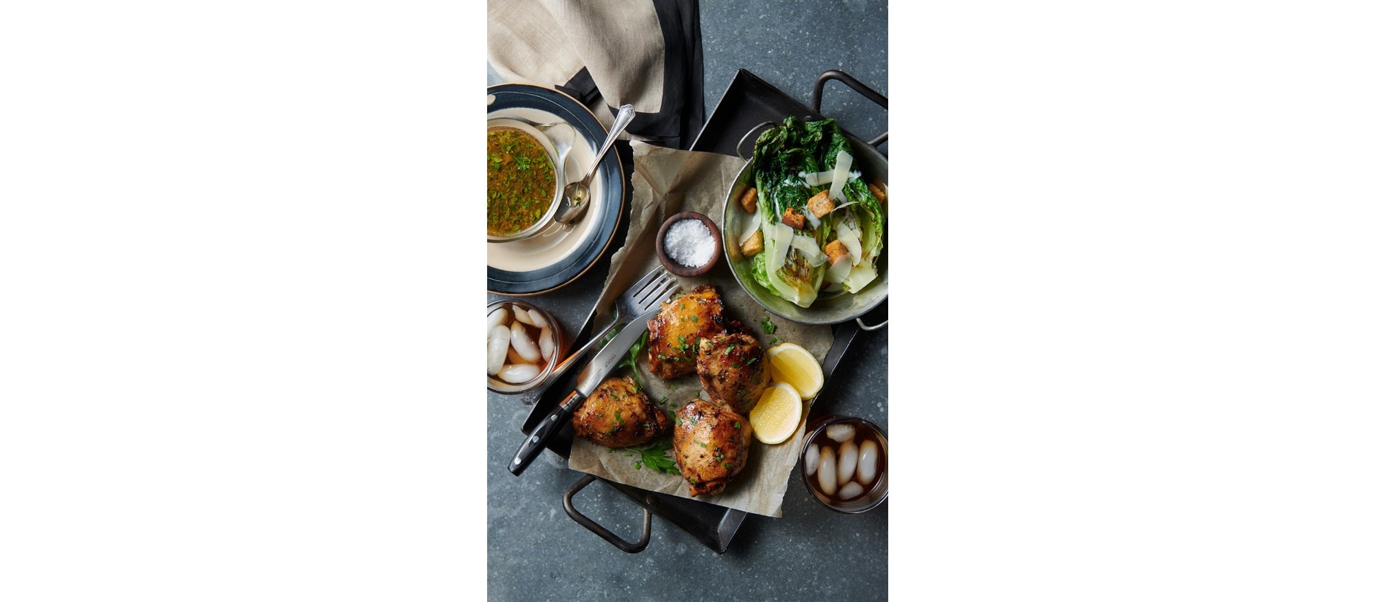 Fácil y deliciosa receta de muslos de pollo con la configuración del modo Convection (convección) de su horno Wolf