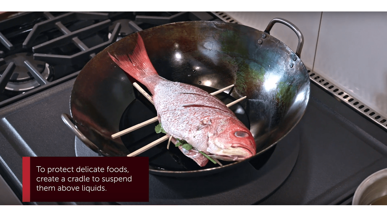 Wolf Sealed Burner Rangetop with Wok Burner - Steamed Fish