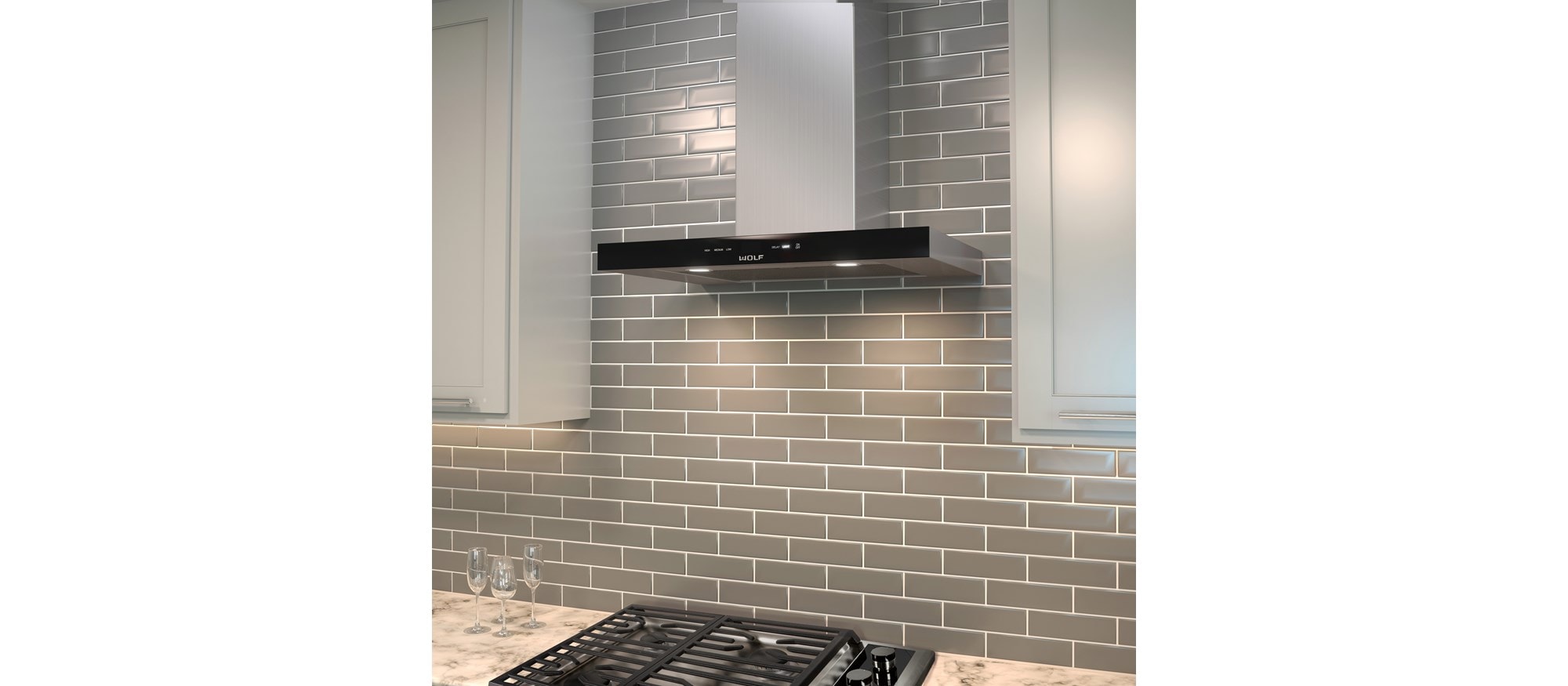 Campana extractora de placa de cocción de pared de 30" Wolf NEGRO (VW30B)