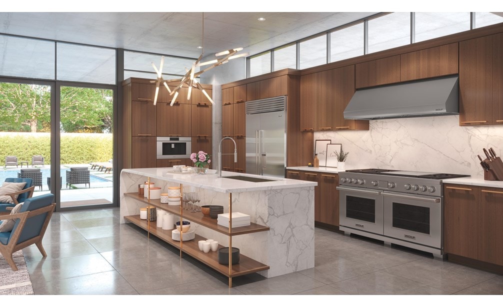 Estufa de doble salida de 60" Wolf con 6 quemadores y plancha doble infrarroja (DF60650DG)