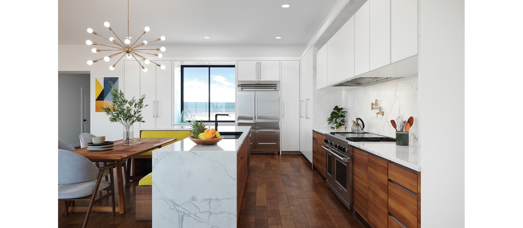 Estufa de doble salida de 48" Wolf con 4 quemadores y encimera francesa (DF48450F)