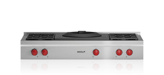 Wolf Estufa con quemadores sellados de 48” - 4 quemadores y quemador para wok SRT484W